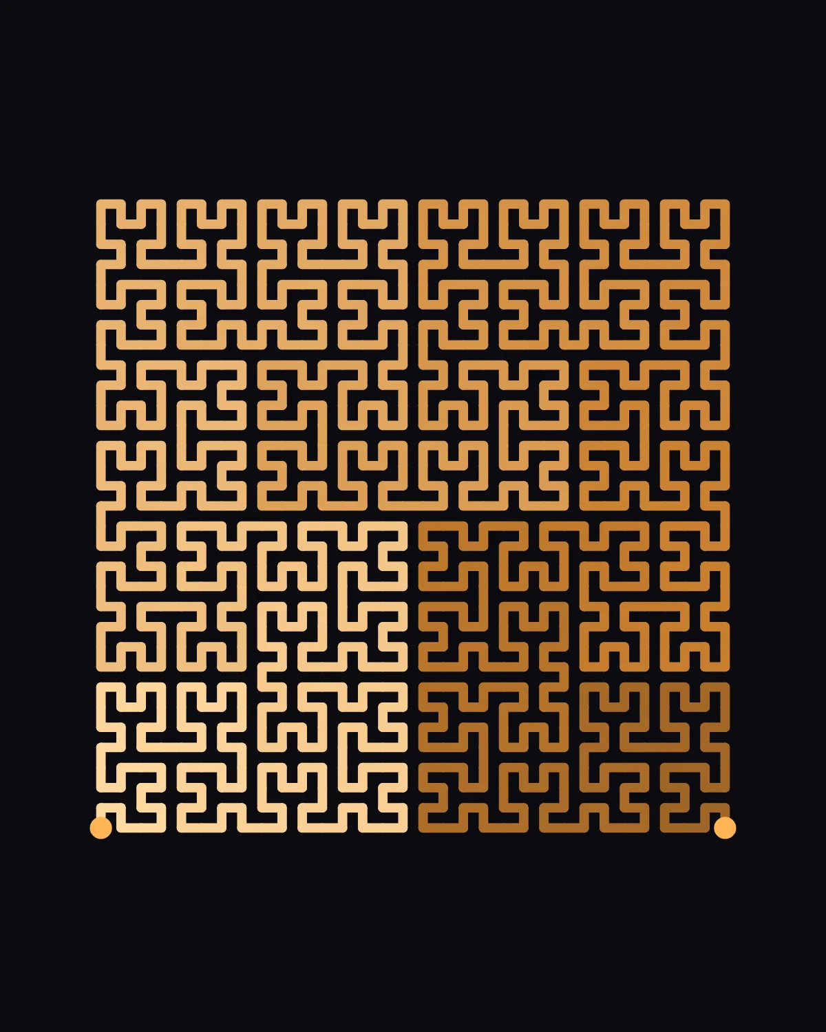 Every Cell Once — generative hilbert artwork