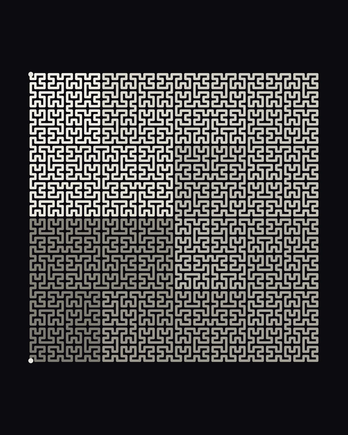 Folded Distance — generative hilbert artwork