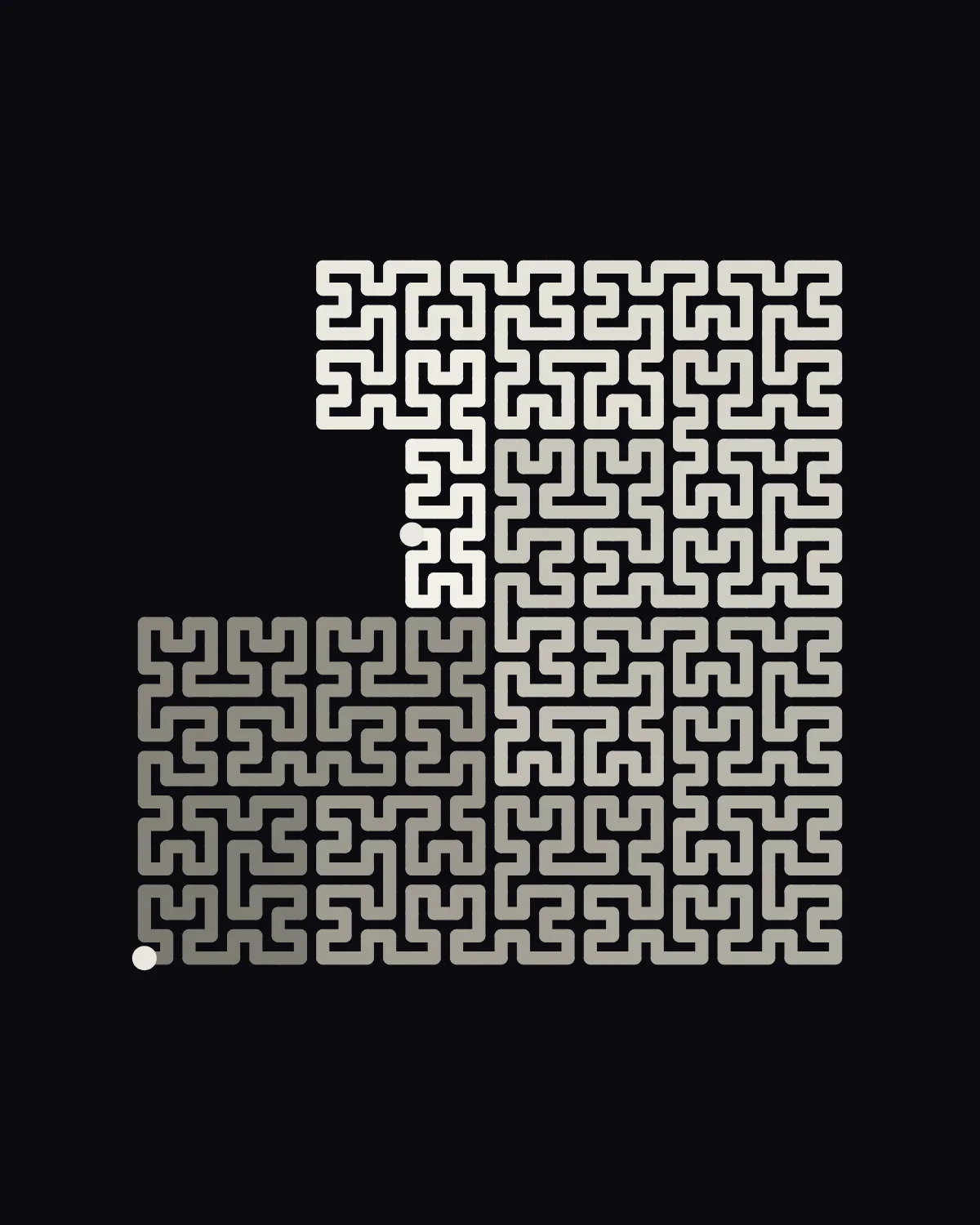 One Unbroken Line — generative hilbert artwork