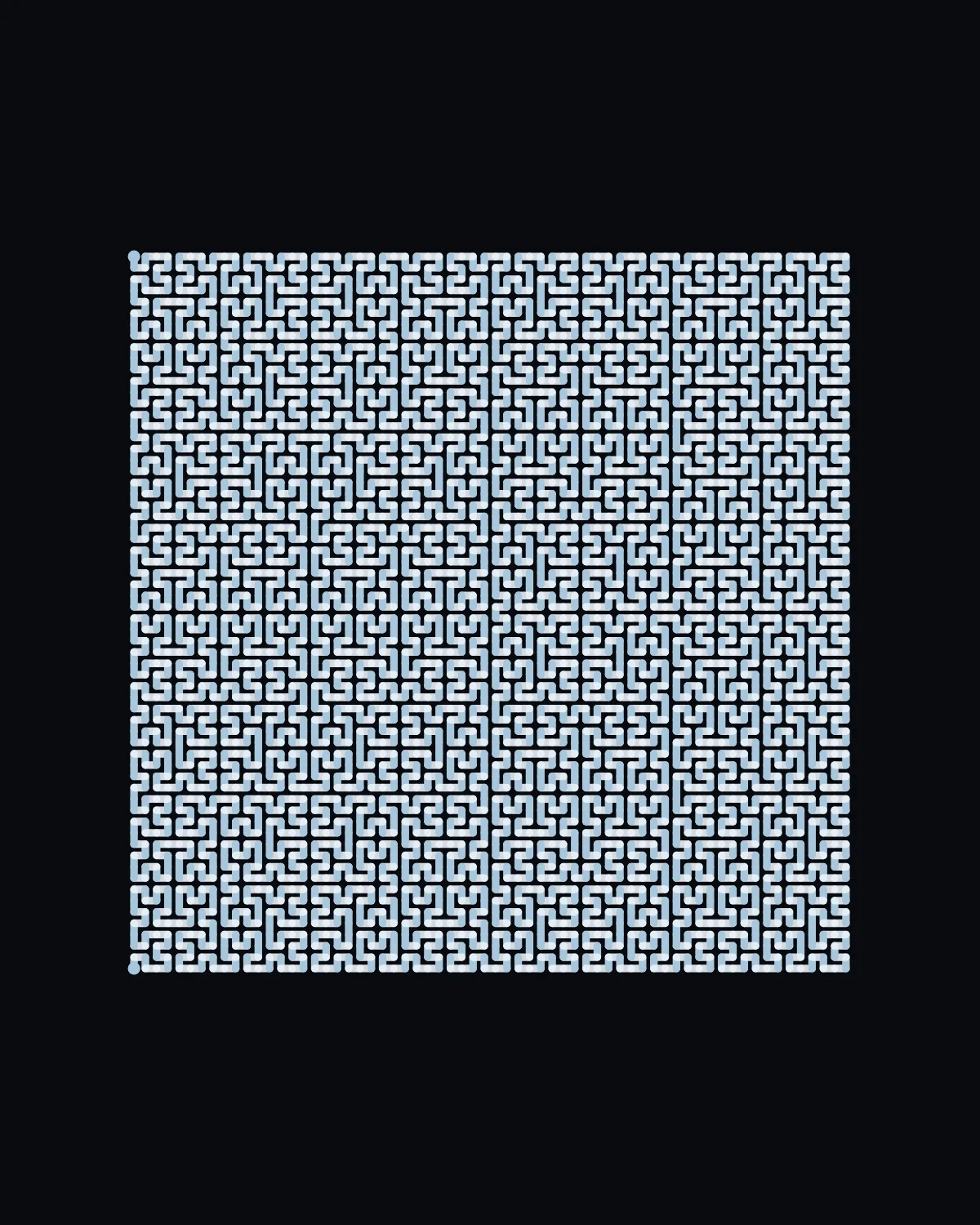 Every Cell Once III — generative hilbert artwork