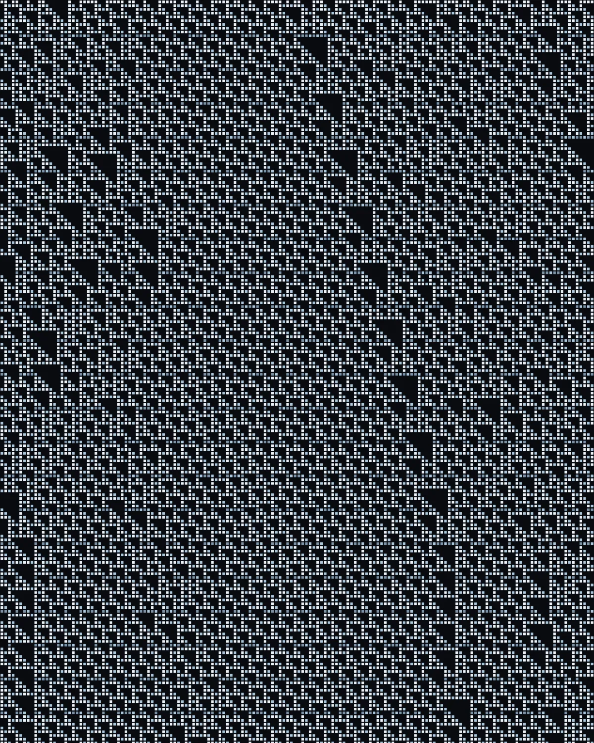 Proof by Shirt V — generative rule110 artwork